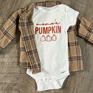 White onesie (flannel not included)